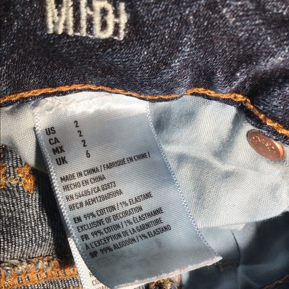 American eagle blue super stretch midi shorts size 2 - Picture 6 of 6